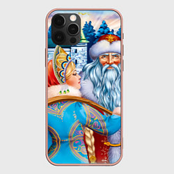 Чехол iPhone 12 Pro Max Дед Мороз со Снегуркой