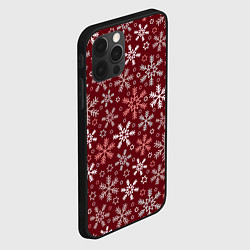 Чехол для iPhone 12 Pro Max Новогодний узор из снежинок, цвет: 3D-черный — фото 2