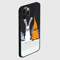 Чехол для iPhone 12 Pro Max Заяц и морковка, цвет: 3D-черный — фото 2