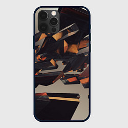 Чехол для iPhone 12 Pro Max Абстрактное множество стеклянных объектов, цвет: 3D-черный