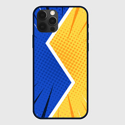 Чехол для iPhone 12 Pro Max Желто-синяя молния, цвет: 3D-черный