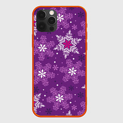 Чехол для iPhone 12 Pro Max Violet snow, цвет: 3D-красный