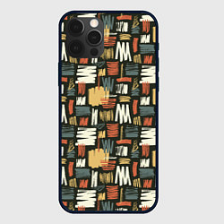 Чехол для iPhone 12 Pro Max Узор штрихованный, цвет: 3D-черный