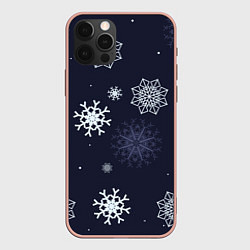 Чехол для iPhone 12 Pro Max Снежная ночь, цвет: 3D-светло-розовый