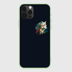 Чехол для iPhone 12 Pro Max Повелительница зверей и дочь волчицы, цвет: 3D-салатовый