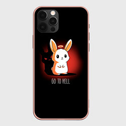 Чехол для iPhone 12 Pro Max Кролик чёртик, цвет: 3D-светло-розовый