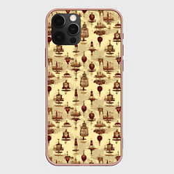 Чехол для iPhone 12 Pro Max Воздушные шары и дирижабли, цвет: 3D-светло-розовый