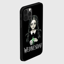 Чехол для iPhone 12 Pro Max Уэнсдэй на чёрном фоне, цвет: 3D-черный — фото 2