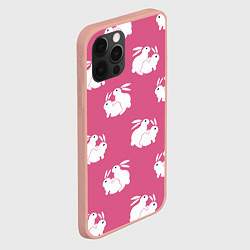 Чехол для iPhone 12 Pro Max Сексуальные кролики на розовом, цвет: 3D-светло-розовый — фото 2