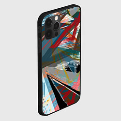 Чехол для iPhone 12 Pro Max Абстрактный многоцветный узор, цвет: 3D-черный — фото 2