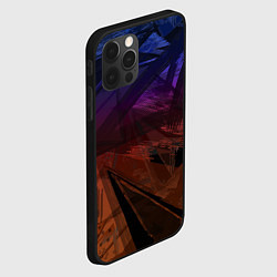 Чехол для iPhone 12 Pro Max Абстрактный черный узор на сиреневом, коричневом ф, цвет: 3D-черный — фото 2