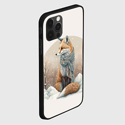 Чехол для iPhone 12 Pro Max Лисица и сугроб, цвет: 3D-черный — фото 2