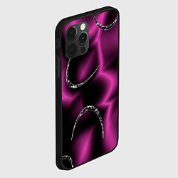 Чехол для iPhone 12 Pro Max Снежный месяц на ткани, цвет: 3D-черный — фото 2