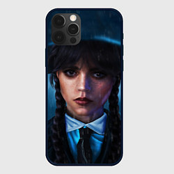 Чехол для iPhone 12 Pro Max Уэнсдэй под зонтом, цвет: 3D-черный