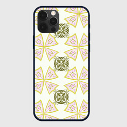 Чехол для iPhone 12 Pro Max Абстрактный цветок и ажурный орнамент, цвет: 3D-черный