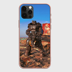 Чехол для iPhone 12 Pro Max Fallout 4 Power Armor x-01, цвет: 3D-светло-розовый