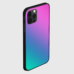 Чехол для iPhone 12 Pro Max Розовый с бирюзовым и синим градиент, цвет: 3D-черный — фото 2