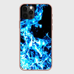 Чехол iPhone 12 Pro Max Красивый неоновый синий огонь