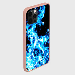 Чехол для iPhone 12 Pro Max Красивый неоновый синий огонь, цвет: 3D-светло-розовый — фото 2