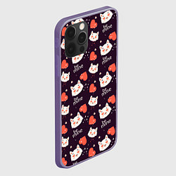 Чехол для iPhone 12 Pro Max Паттерн котика на темном фоне, цвет: 3D-серый — фото 2