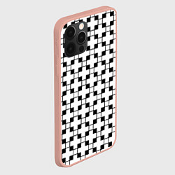 Чехол для iPhone 12 Pro Max Геометрический черно-белый узор, цвет: 3D-светло-розовый — фото 2