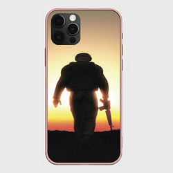 Чехол iPhone 12 Pro Max Солдат на закате