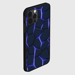 Чехол для iPhone 12 Pro Max Неон синий, цвет: 3D-черный — фото 2