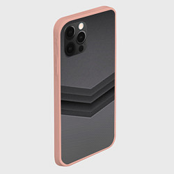 Чехол для iPhone 12 Pro Max Векторное изображение фона в темно-сером, цвет: 3D-светло-розовый — фото 2