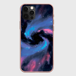 Чехол для iPhone 12 Pro Max Ручная роспись галактики акварелью, цвет: 3D-светло-розовый