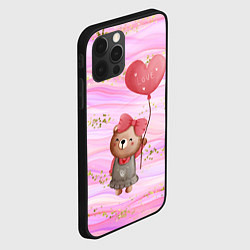 Чехол для iPhone 12 Pro Max Мишка с шариком Love, цвет: 3D-черный — фото 2