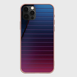 Чехол для iPhone 12 Pro Max Абсрактная лестничная тёмно-синяя текстура, цвет: 3D-светло-розовый