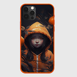 Чехол iPhone 12 Pro Max Девочка в оранжевой толстовке