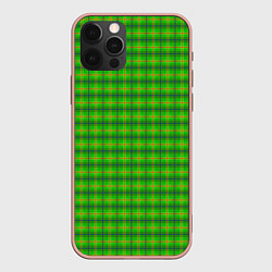 Чехол для iPhone 12 Pro Max Шотландка зеленая крупная, цвет: 3D-светло-розовый