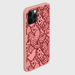 Чехол для iPhone 12 Pro Max Сердечный принт, цвет: 3D-светло-розовый — фото 2