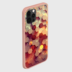 Чехол для iPhone 12 Pro Max Объемный шестиугольник, цвет: 3D-светло-розовый — фото 2