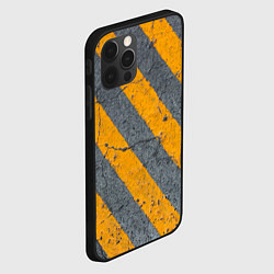 Чехол для iPhone 12 Pro Max Желтые полосы на бетоне, цвет: 3D-черный — фото 2