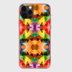 Чехол для iPhone 12 Pro Max Разноцветный мозаичный пиксельный узор, цвет: 3D-светло-розовый