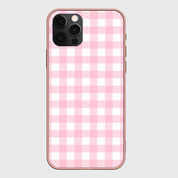 Чехол для iPhone 12 Pro Max Pink grid, цвет: 3D-светло-розовый