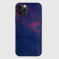 Чехол для iPhone 12 Pro Max Абстрактный прозрачный стеклянный фиолетовый патте, цвет: 3D-черный