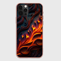 Чехол iPhone 12 Pro Max Огненный орнамент с языками пламени