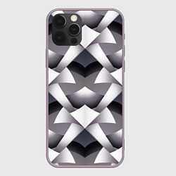 Чехол для iPhone 12 Pro Max Абстрактный геометрический узор с элементами фэнте, цвет: 3D-серый