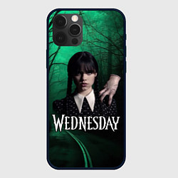 Чехол для iPhone 12 Pro Max Уэнсдэй зеленый лес, цвет: 3D-черный