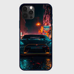 Чехол для iPhone 12 Pro Max GTR в ночном городе, цвет: 3D-черный