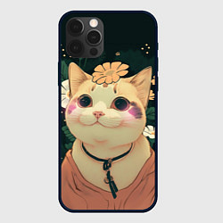 Чехол для iPhone 12 Pro Max Смущённый мемный котик, цвет: 3D-черный