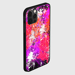 Чехол для iPhone 12 Pro Max Разбрызганная красная краска - темный фон, цвет: 3D-черный — фото 2