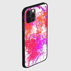 Чехол для iPhone 12 Pro Max Разбрызганная красная краска - светлый фон, цвет: 3D-черный — фото 2