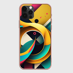 Чехол для iPhone 12 Pro Max Яркий абстрактный принт от нейросети, цвет: 3D-светло-розовый