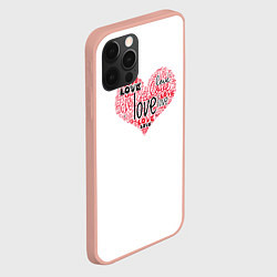 Чехол для iPhone 12 Pro Max День влюбленных, цвет: 3D-светло-розовый — фото 2