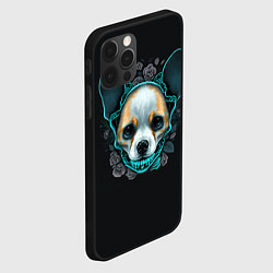 Чехол для iPhone 12 Pro Max Милый корги череп, цвет: 3D-черный — фото 2