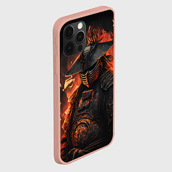 Чехол для iPhone 12 Pro Max Самурай в огне, цвет: 3D-светло-розовый — фото 2
